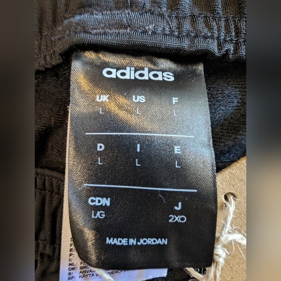 Adidas 3 stripe black Tricot track pants, mens Size Large - Picture 9 of 14